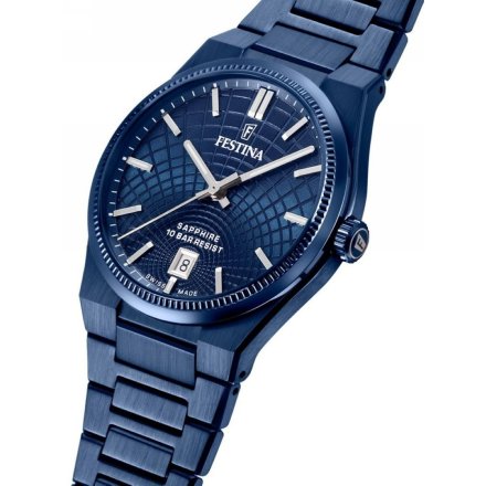 Festina Swiss Made 20078/1 Zegarek Męski z granatową tarczą na bransolecie