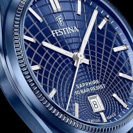 Festina Swiss Made 20078/1 Zegarek Męski z granatową tarczą na bransolecie