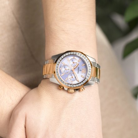 Festina Boyfriend 20608/3 Zegarek Damski srebrny z niebieską tarczą z cyrkoniami