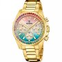 Festina Boyfriend 20609/5 Zegarek Damski złoty z kolorową tarczą z cyrkoniami