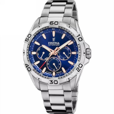 Festina Multifunction 20623/2 Zegarek Męski srebrny z granatową tarczą