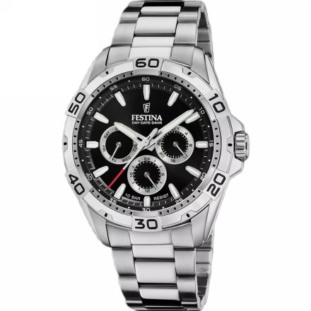 Festina Multifunction 20623/4 Zegarek Męski srebrny z czarną tarczą