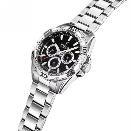 Festina Multifunction 20623/4 Zegarek Męski srebrny z czarną tarczą