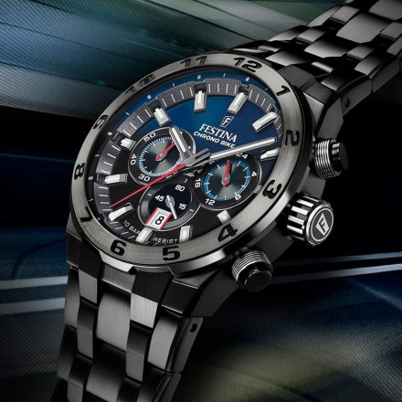 Festina Chrono Bike 20673/1 zegarek męski czarny z kolorową tarczą + pasek