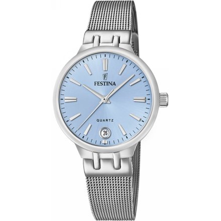 Festina Mademoiselle 20712/2 zegarek damski srebrny z niebieską tarczą
