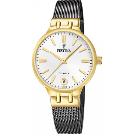 Festina Mademoiselle 20714/1 zegarek damski złoty ze srebrną tarczą