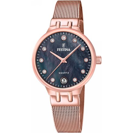Festina Mademoiselle 20716/2 zegarek damski różowozłoty z perłową tarczą