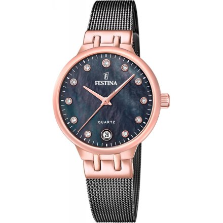 Festina Mademoiselle 20717/2 zegarek damski różowozłoty z perłową tarczą
