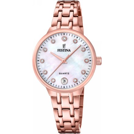 Festina Mademoiselle 20722/1 zegarek damski różowozłoty z perłową tarczą