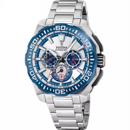 Festina Chrono Bike 20724/1 zegarek męski srebrny chronograf