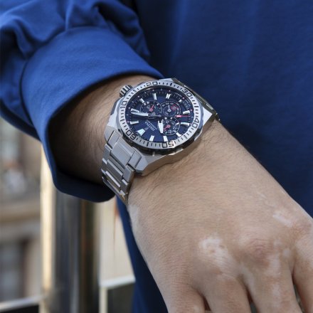 Festina Chrono Bike 20724/2 zegarek męski srebrny z granatową tarczą chronograf