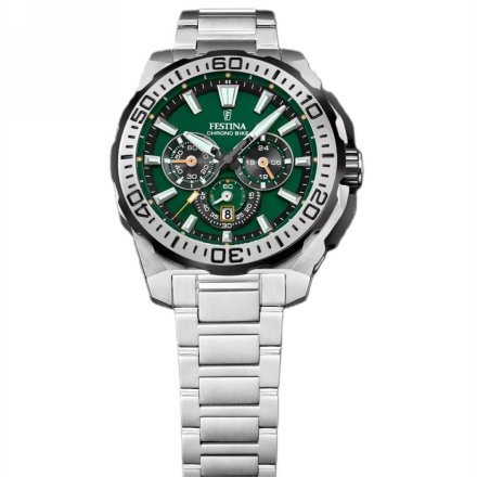 Festina Chrono Bike 20724/3 zegarek męski srebrny z zieloną tarczą chronograf