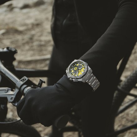 Festina Chrono Bike 20724/4 zegarek męski srebrny z żółtą tarczą chronograf
