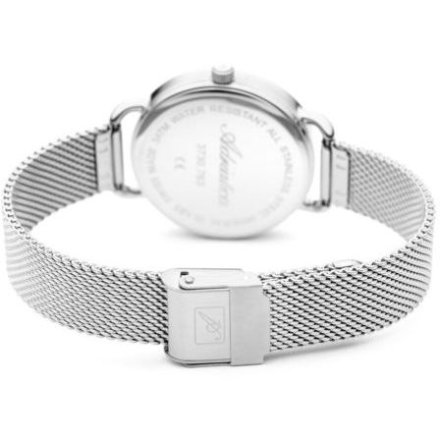 Zegarek damski Adriatica  A3730.5145Q srebrny bransoleta mesh granatowa tarcza
