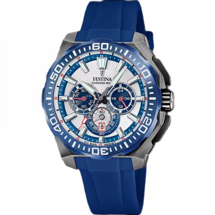 Festina Chrono Bike 20725/4 zegarek męski grafitowy z granatowym paskiem chronograf