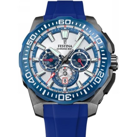 Festina Chrono Bike 20725/4 zegarek męski grafitowy z granatowym paskiem chronograf