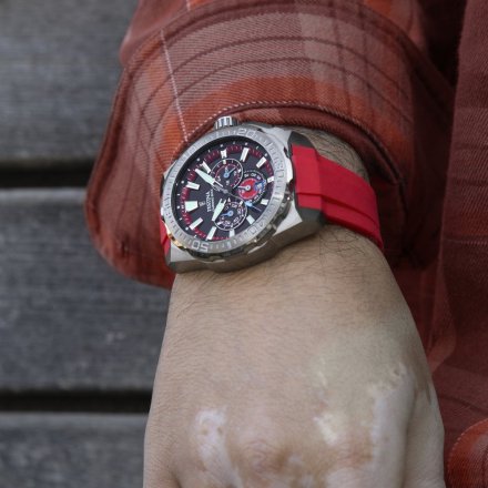 Festina Chrono Bike 20725/5 zegarek męski grafitowy z czerwonym paskiem chronograf