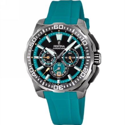 Festina Chrono Bike 20725/6 zegarek męski grafitowy z niebieskim paskiem chronograf