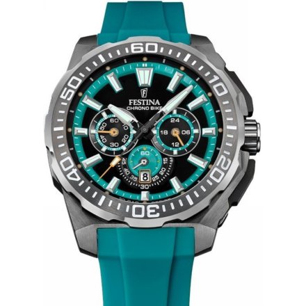 Festina Chrono Bike 20725/6 zegarek męski grafitowy z niebieskim paskiem chronograf