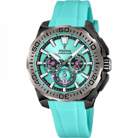 Festina Chrono Bike 20726/2 zegarek męski czarny z niebieskim paskiem chronograf