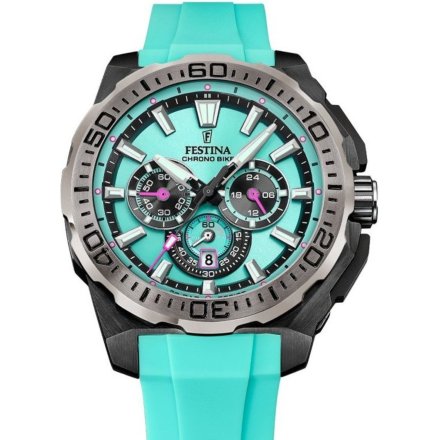 Festina Chrono Bike 20726/2 zegarek męski czarny z niebieskim paskiem chronograf