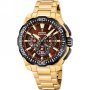 Festina Chrono Bike 20727/3 zegarek męski złoty z brązową tarczą chronograf