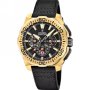 Festina Chrono Bike 20728/3 zegarek męski złoty z czarnym paskiem chronograf