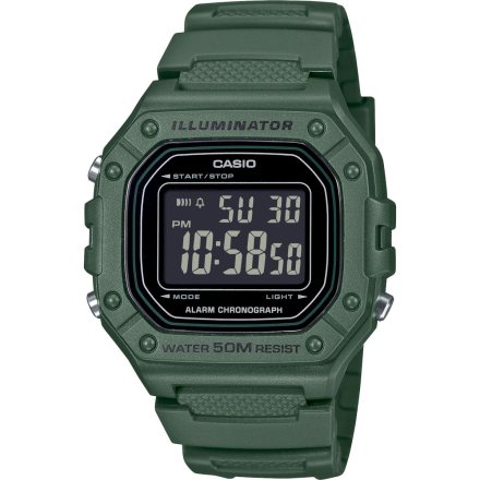 Zegarek Casio Sport  W-218H-3BVEF Męski sportowy zielony z wyświetlaczem