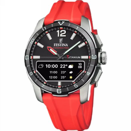 Festina Connected D 23000/C Smartwatch Zegarek Męski na czerwonym pasku