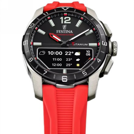 Festina Connected D 23000/C Smartwatch Zegarek Męski na czerwonym pasku