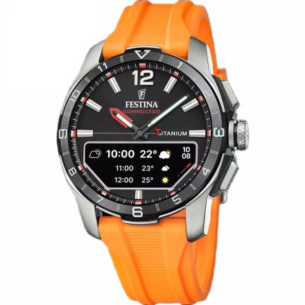 Festina Connected D 23000/D Smartwatch Zegarek Męski na pomarańczowym pasku