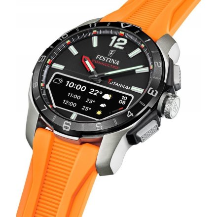 Festina Connected D 23000/D Smartwatch Zegarek Męski na pomarańczowym pasku