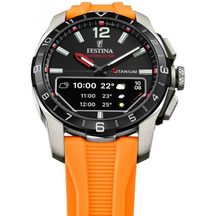 Festina Connected D 23000/D Smartwatch Zegarek Męski na pomarańczowym pasku