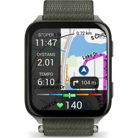 Zielony smartwatch Garmin Venu X1 Moss AMOLED Latarka Rozmowy 010-02980-03