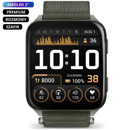 Zielony smartwatch Garmin Venu X1 Moss AMOLED Latarka Rozmowy 010-02980-03