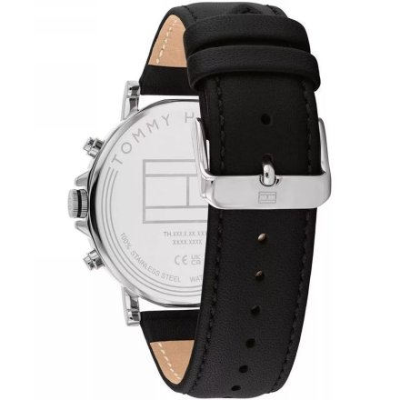 Tommy Hilfiger Tyson zegarek męski srebrny z czarnym paskiem 1710586