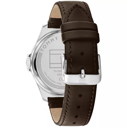 Tommy Hilfiger Norris zegarek męski srebrny z brązowym paskiem 1710601
