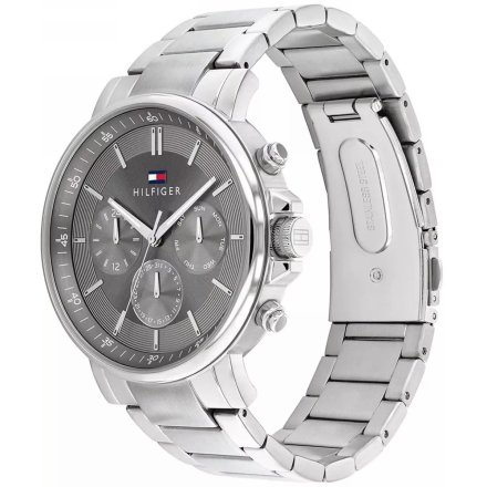 Tommy Hilfiger Tyson zegarek męski srebrny z szarą tarczą 1710604