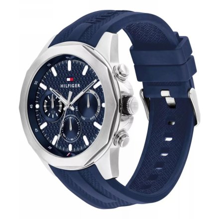 Tommy Hilfiger Lars zegarek męski srebrny z granatowym paskiem 1710649