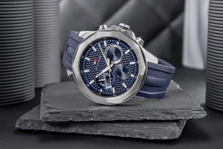 Tommy Hilfiger Lars zegarek męski srebrny z granatowym paskiem 1710649
