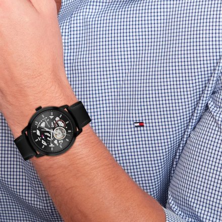 Tommy Hilfiger Henry zegarek męski czarny z czarnym paskiem 1710659