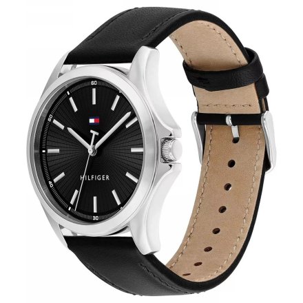 Tommy Hilfiger Bruce zegarek męski srebrny z czarnym paskem 1710668