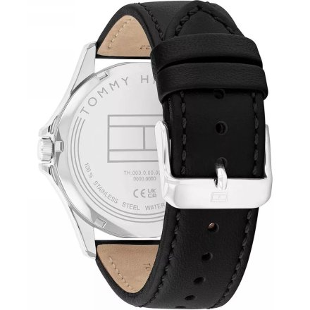 Tommy Hilfiger Bruce zegarek męski srebrny z czarnym paskem 1710668