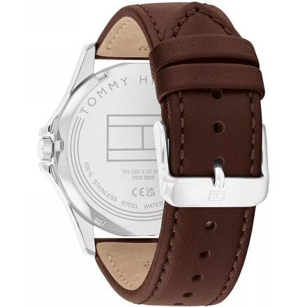 Tommy Hilfiger Bruce zegarek męski srebrny z brązowym paskem 1710669