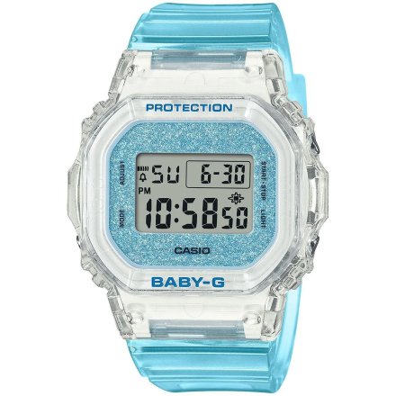 Casio Baby-G BGD-565GC-2ER zegarek niebieski przeźroczysty prostokątny 