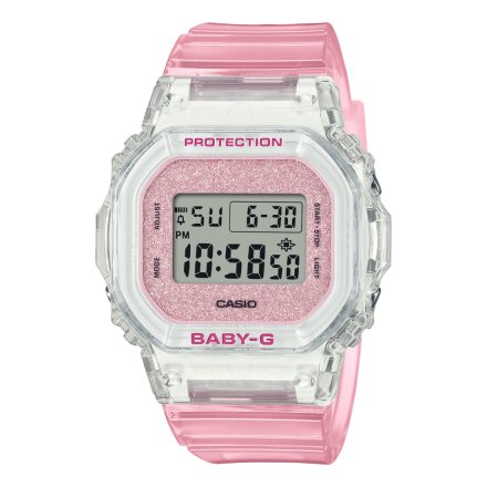 Casio Baby-G BGD-565GC-4ER zegarek różowy transparentny prostokątny 