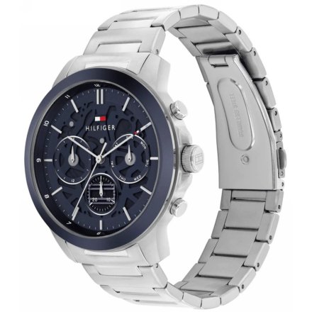 Tommy Hilfiger Henry zegarek męski srebrny z granatową tarczą 1710684