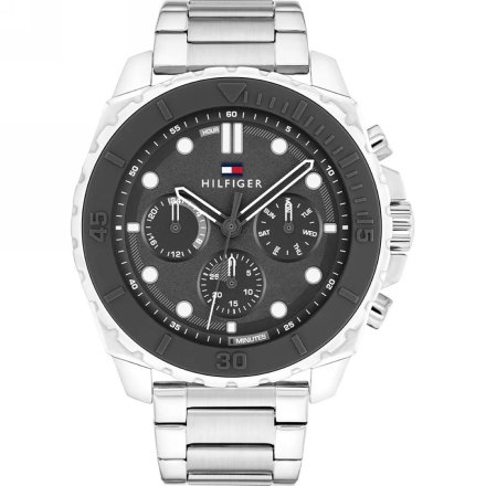 Tommy Hilfiger Morgan zegarek męski srebrny z grafitową tarczą 1710689