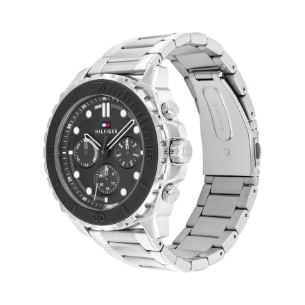 Tommy Hilfiger Morgan zegarek męski srebrny z grafitową tarczą 1710689