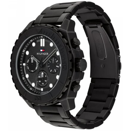 Tommy Hilfiger Morgan zegarek męski czarny z czarną tarczą 1710690